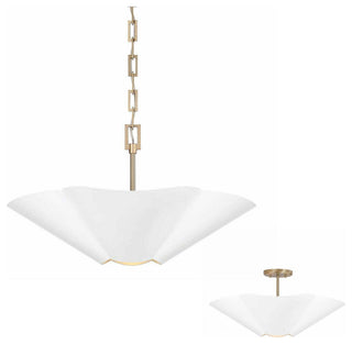 Capital Lighting 355443 Maeve 23"W Pendant / Converts to - Matte Brass / White