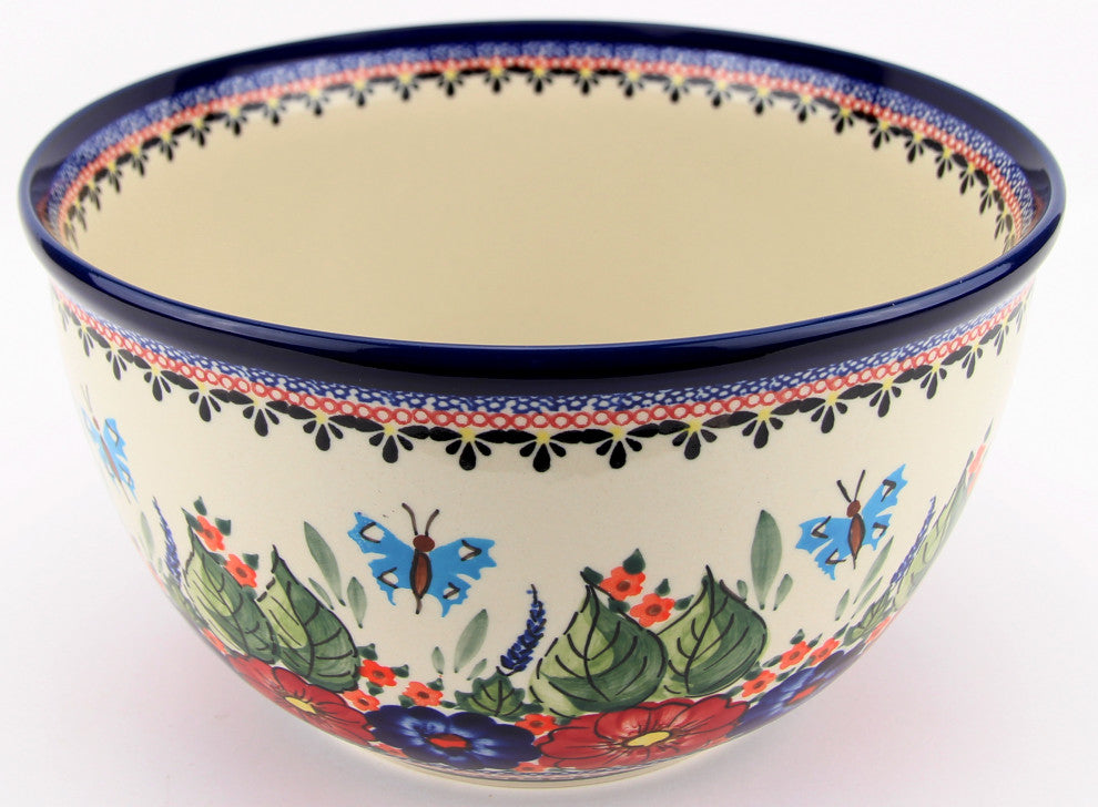 Polish Pottery Mixing Bowl Large 5 quarts