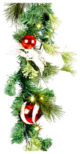 6' Candy Garland Pre-Lit With Warm White LEDs