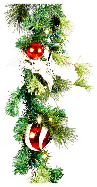 6' Candy Garland Pre-Lit With Warm White LEDs