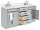 Ariel Hepburn 72"  Double Oval Sinks Vanity, Carrara Quartz, Gray