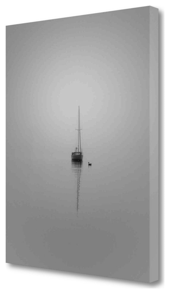 20" Lonely Fishing Boat 1 Giclee Wrap Canvas Wall Art