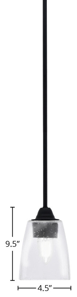 Paramount Mini Pendant, Matte Black, 4.5" Clear Bubble Glass