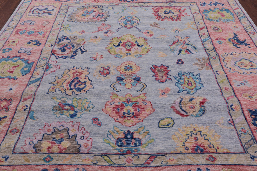 Hand Knotted Turkish Oushak Wool Rug 8' 3" X 9' 9" - Q16048
