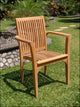 13-Piece Outdoor Teak Dining Set: 122" Rectangle Table 12 Lua Stacking Arm Chair