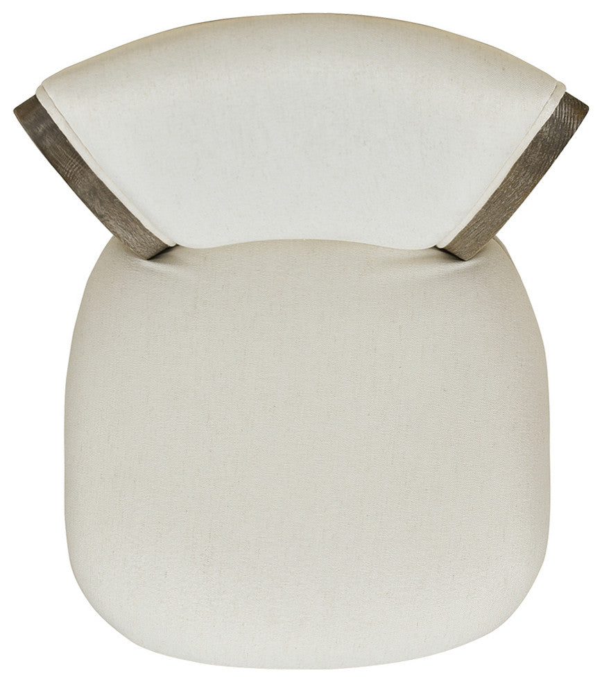 Henry 26" Armless Swivel Counter Height Bar Stool, Natural White Linen