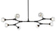 8 Light Pendant, Black