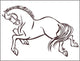 Horse Wall Decal, 22" H x 33" W, Tangerine