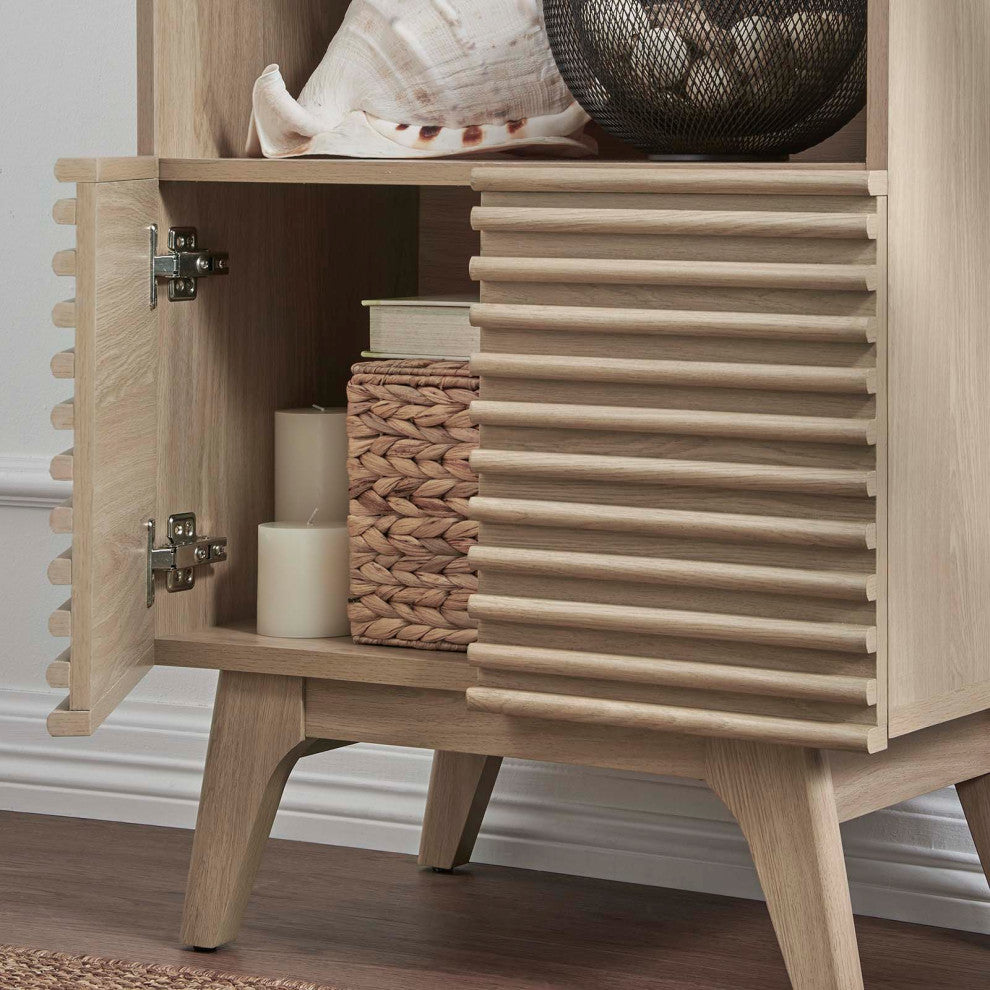 Render Display Cabinet Bookshelf, Oak