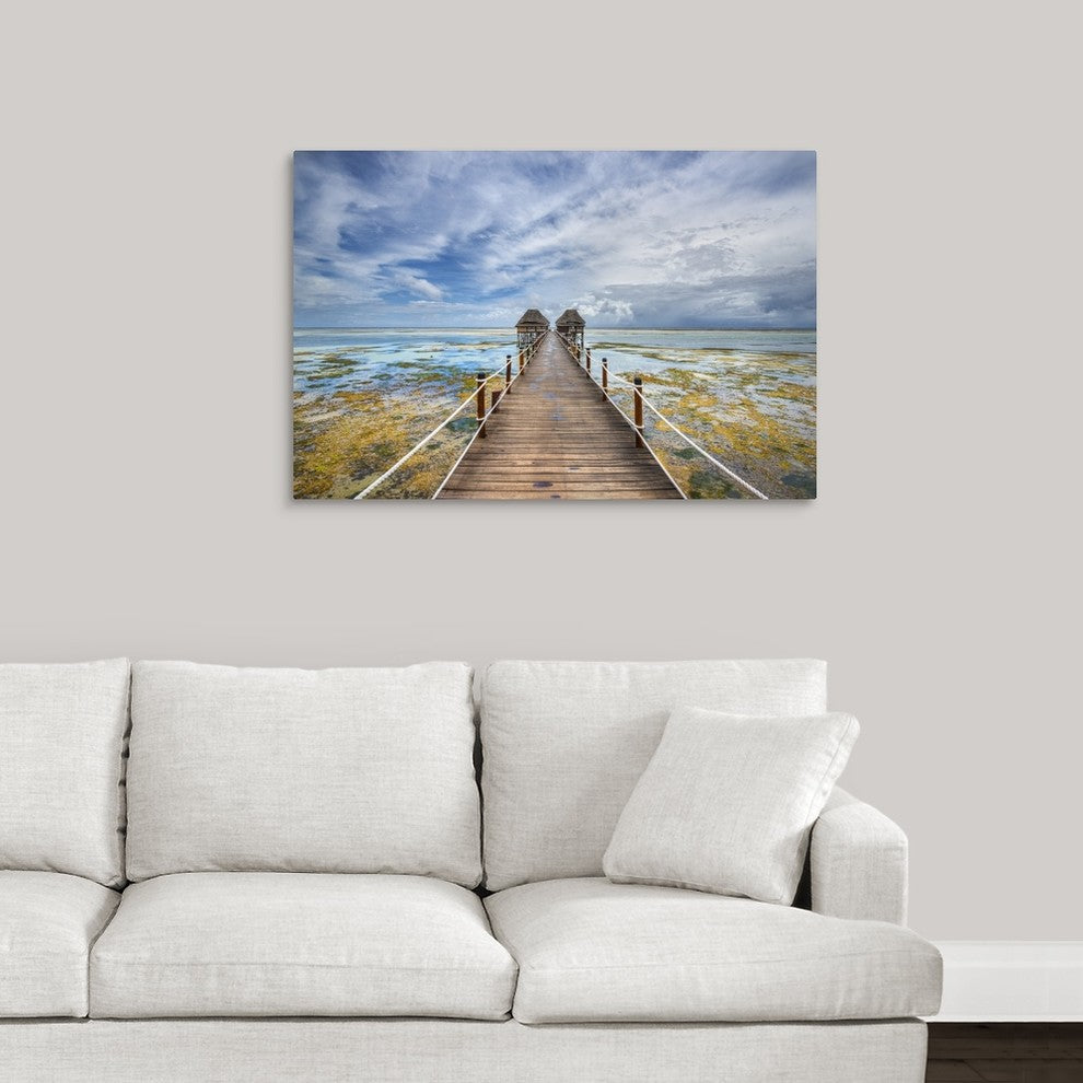 "Zanzibar pier" Wrapped Canvas Art Print, 36"x24"x1.5"