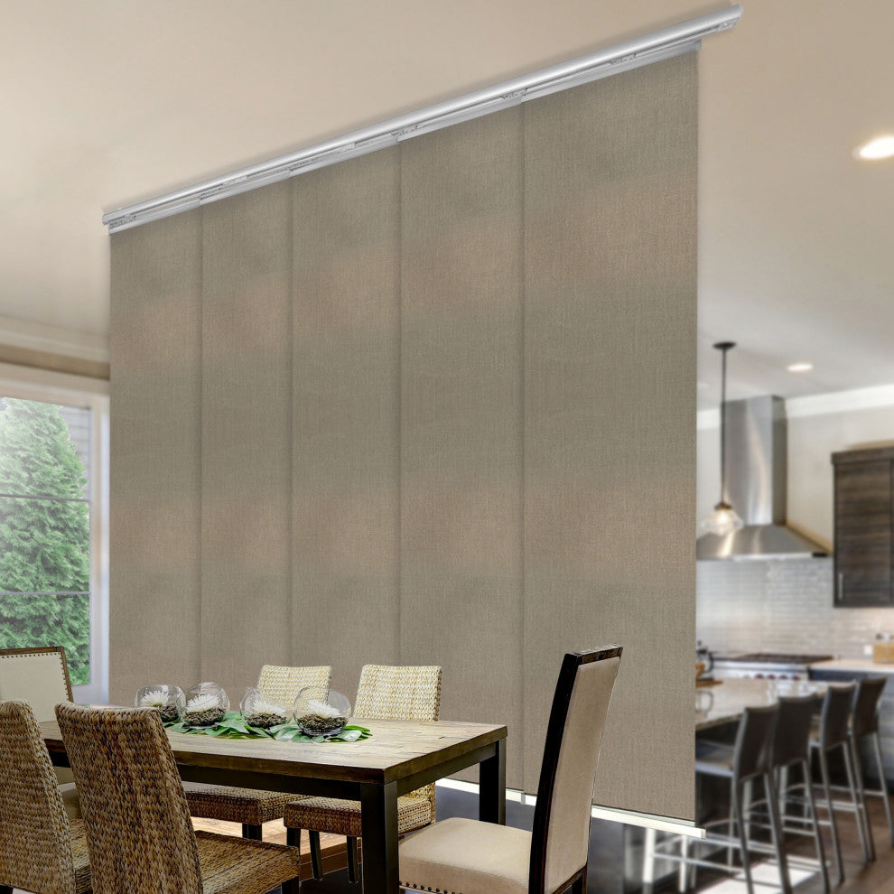 Alabaster 5-Panel Track Extendable Vertical Blinds 58-110"W