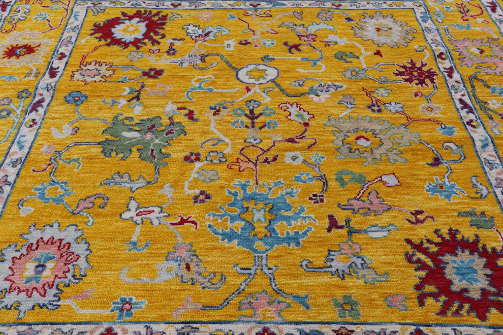 9' Square Turkish Oushak Handmade Wool Rug - Q13275