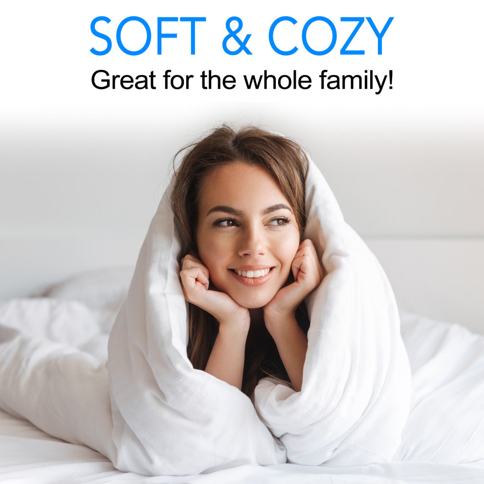 Ultra Soft Lightweight White Down Alternative Comforter Any Season!, White, King