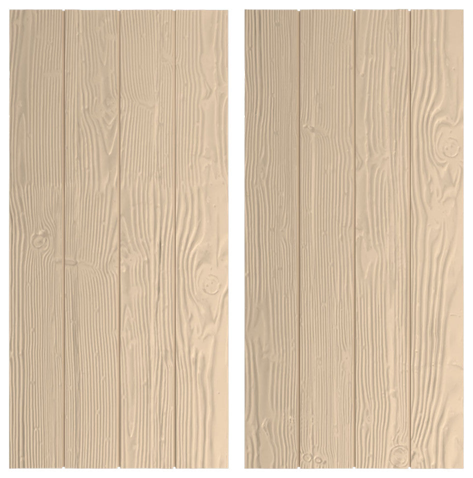 Rustic 4 Board Joined B-N-B Faux Wood Shutters, Sandblasted, 22x74"