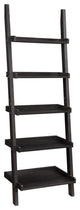 5-Shelf Wood Ladder Bookcase, Cappuccino