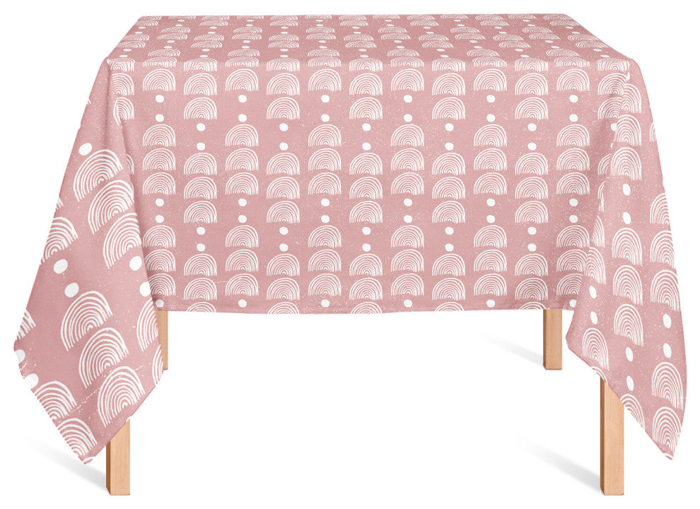 Rainbow Pattern Pink 4 58x58 Tablecloth