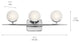 Bath 3-Light Halogen, Chrome