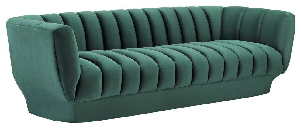 Entertain Vertical Channel Tufted Performance Velvet Sofa