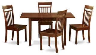 5 Pc Kitchen Table Set Table With Leaf And 4 Dining Table Chairs