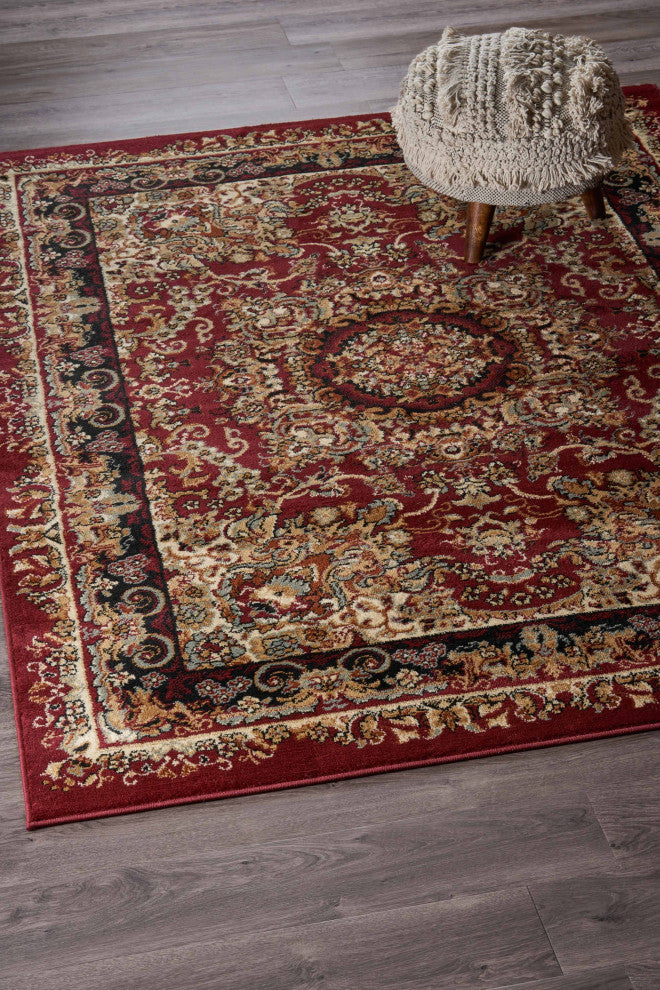 5" x 7" Red Royal Medallion Area Rug