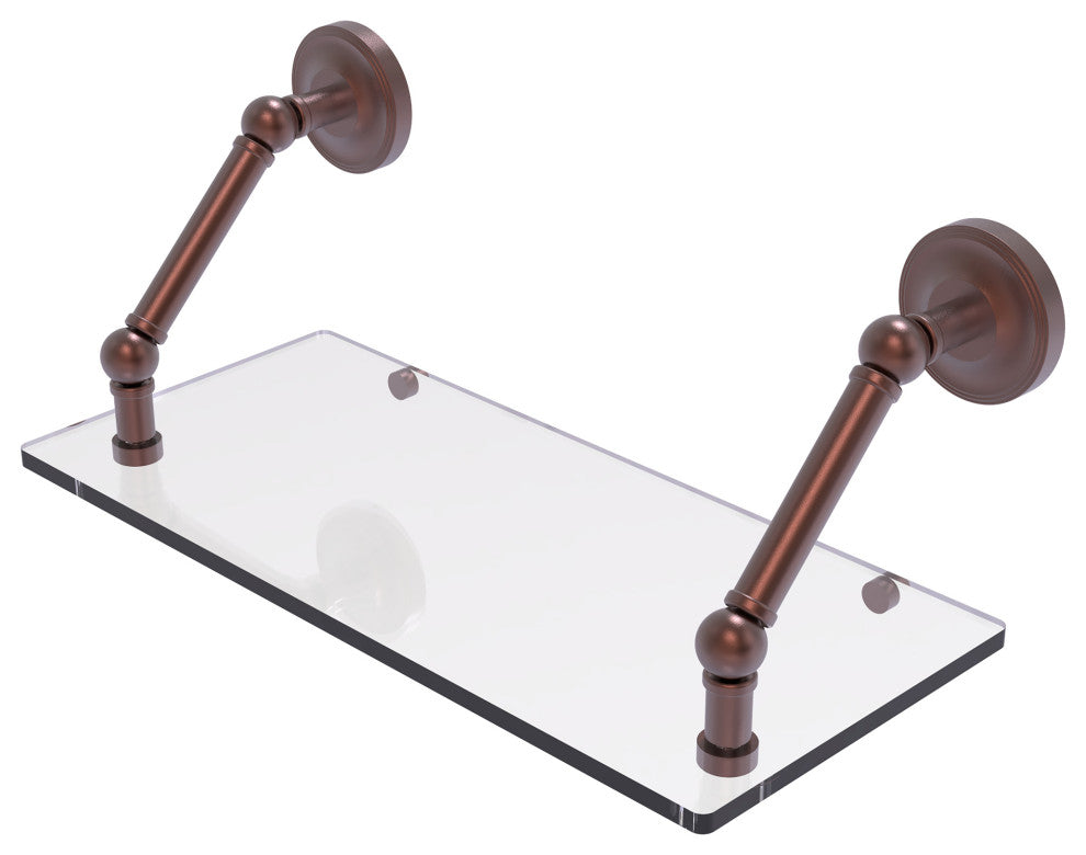 Prestige Regal 18" Floating Glass Shelf, Antique Copper