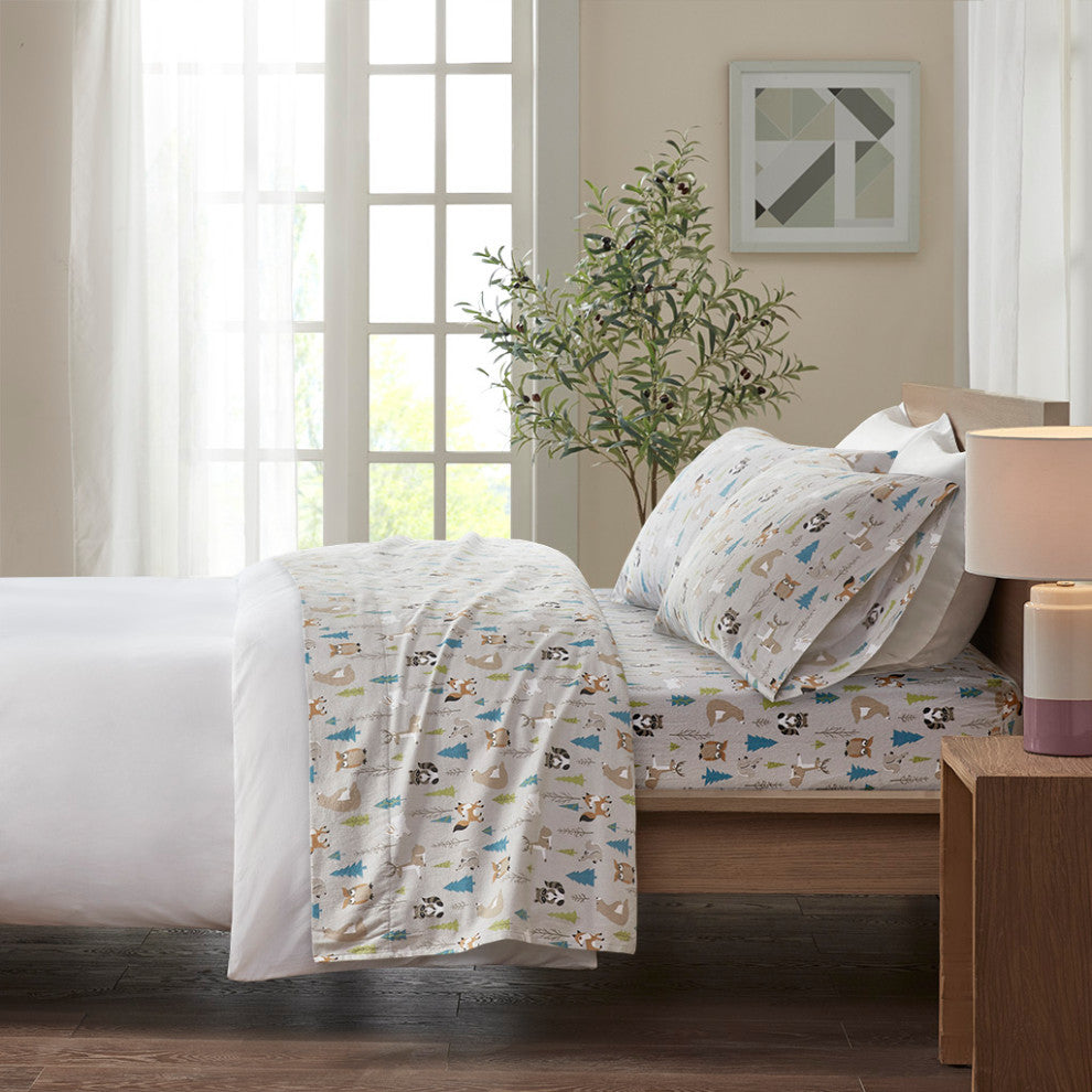True North by Sleep Philosophy Cozy Flannel Printed Sheet Set, Multi
