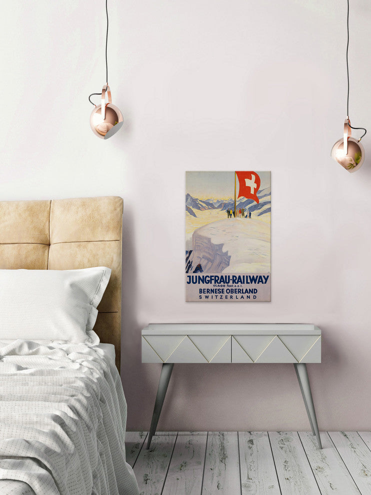 "Jungfrau Railway" Painting Print on Wrapped Canvas, 16"x24"