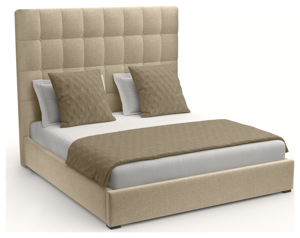Nativa Interiors Moyra Box Bed, Flax, Ca King, Headboard Height: Medium