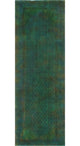 Vintage Distressed Bartram Green/Blue Runner, 3'0x9'2