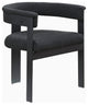 Romeo Upholstered Dining Chair, Set of 2, Black, Boucle Fabric, Matte Black