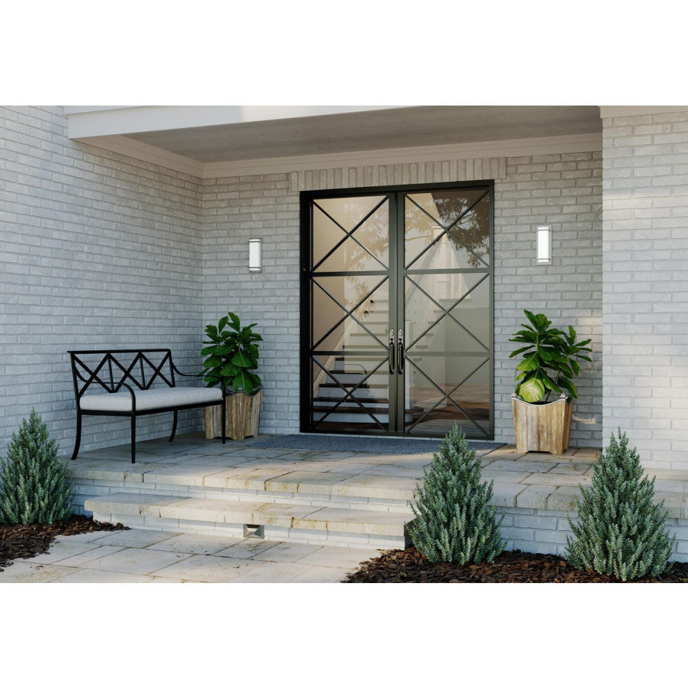 Z-1080 LED Collection Metallic Gray 1-Light Small LED Outdoor Sconce