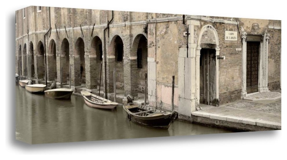 "Canal Boats With Passageway" By Alan Blaustein, Giclee on Gallery Wrap Canvas