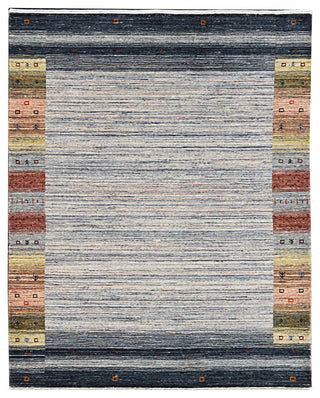 EORC Natural Gray Hand Knotted Wool Gabbeh Rug, 8'x10