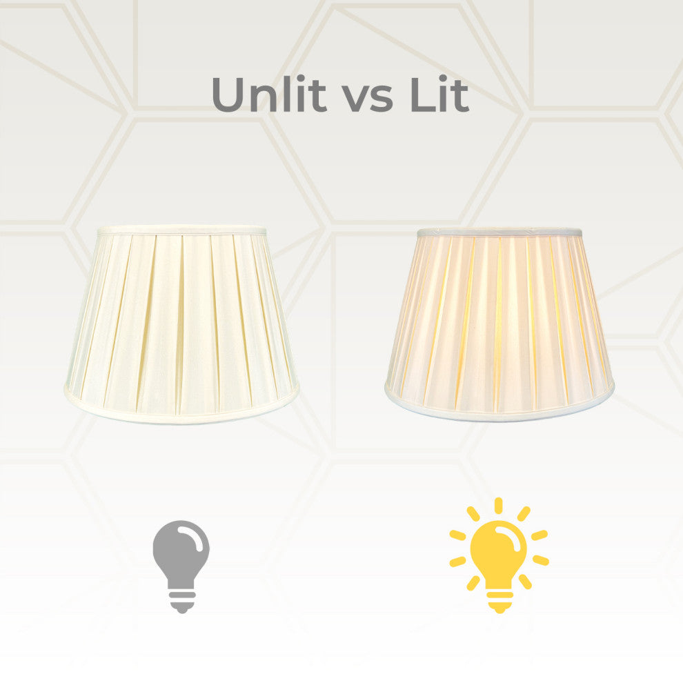 Royal Designs Empire English Pleat Lamp Shade, Eggshell, 11x18x12, Set of 2
