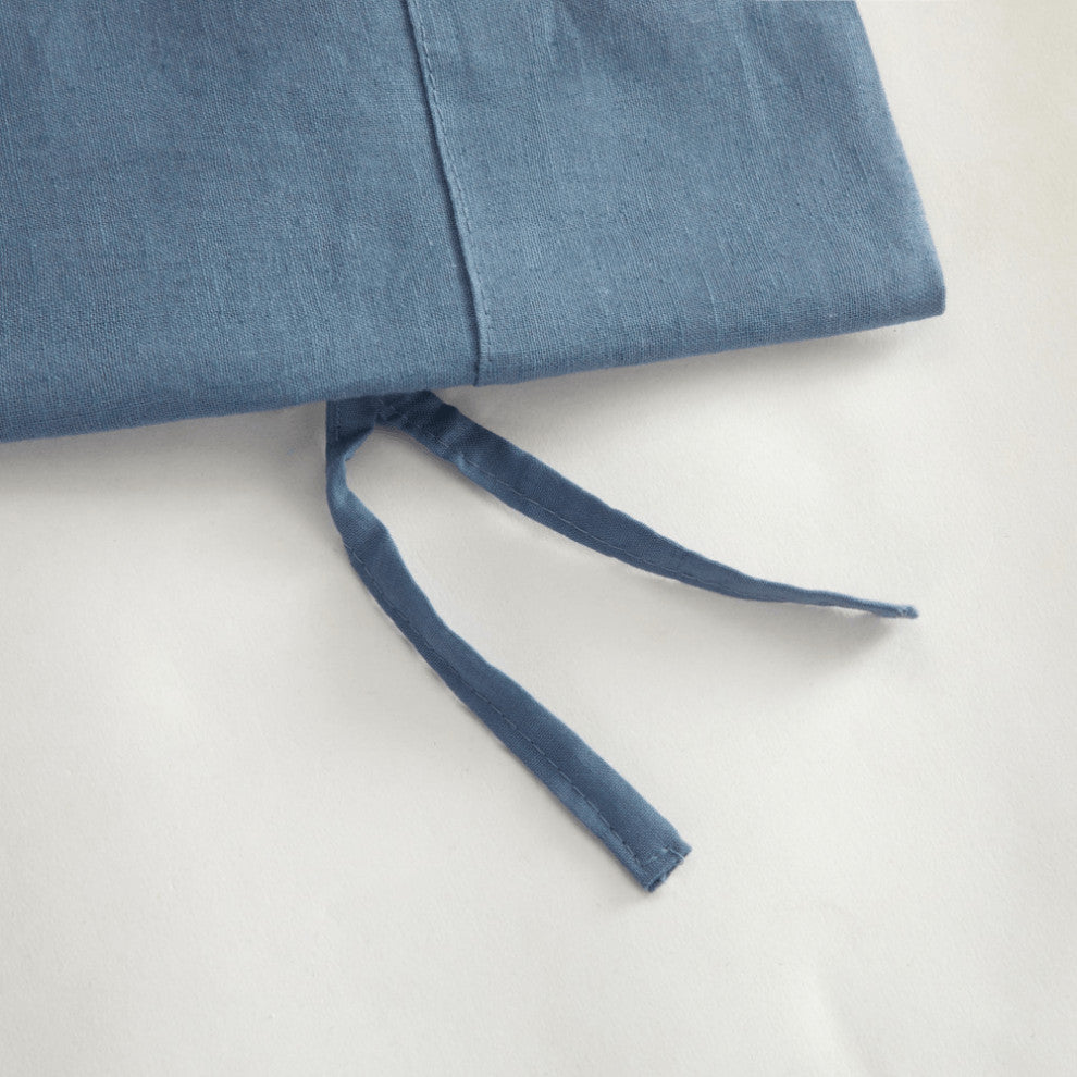 Navy Blue King 100% Cotton 140 Thread Count Washable Duvet Cover Set