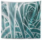 Blue Fractal Endless Tunnel Abstract Wall Tapestry, 80"x68"
