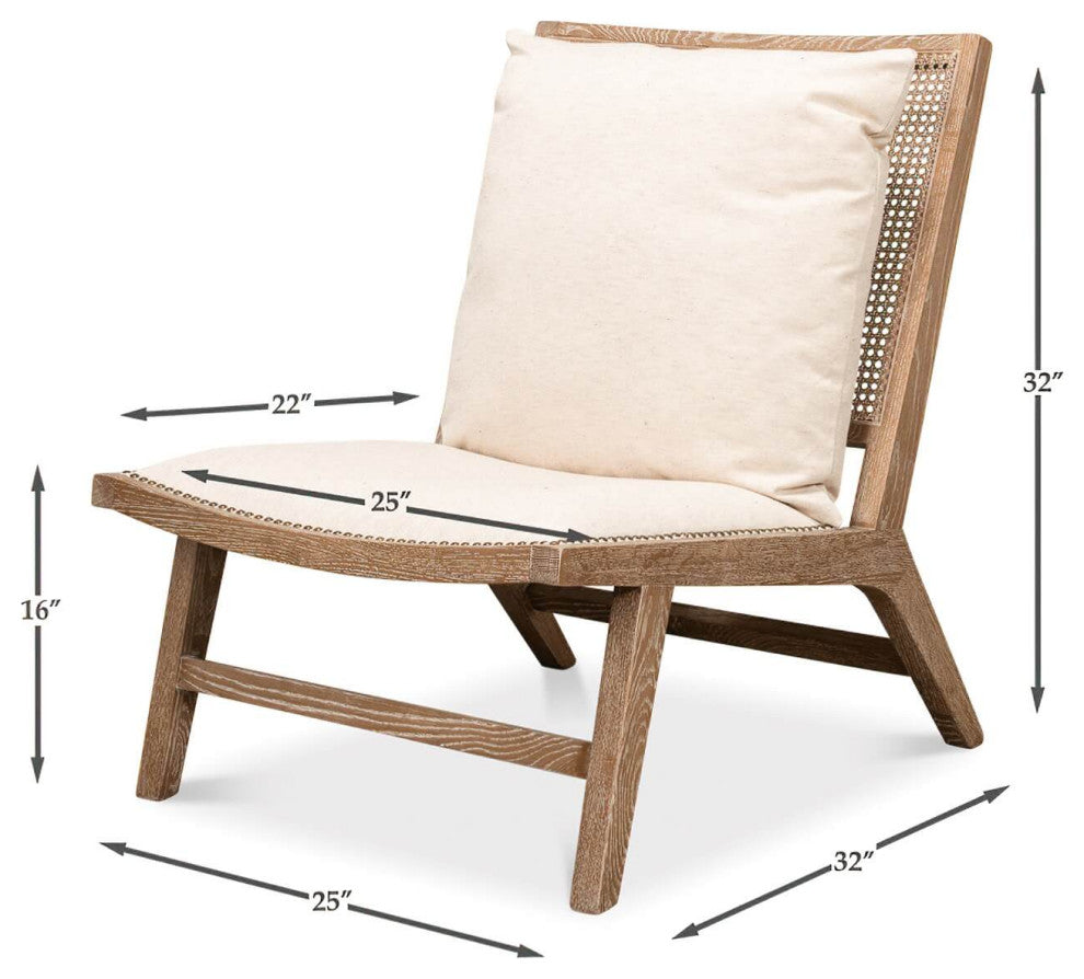 Mid-Century Style Whitewash Chair