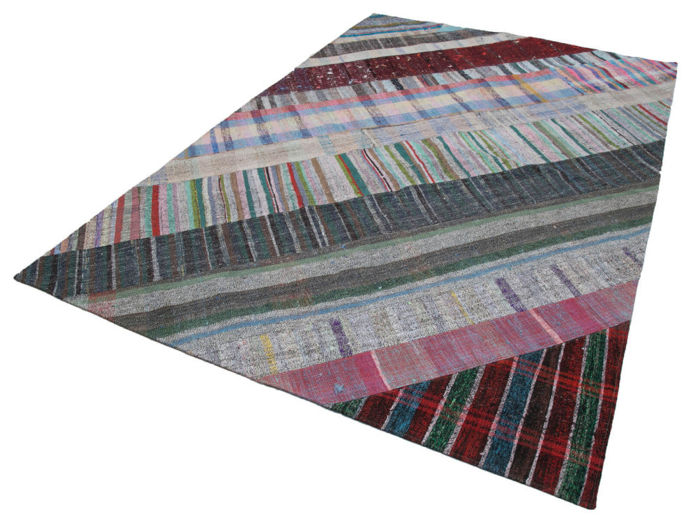 Rug N Carpet - Handmade Turkish 6' 9'' x 10' 0'' Rustic Patchwork Kilim Rug