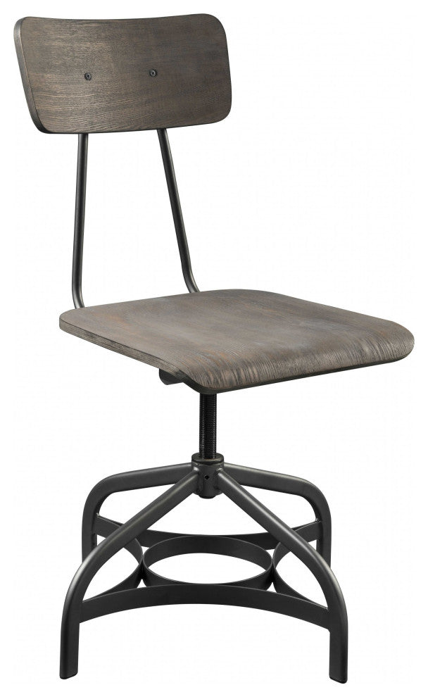 HomeRoots 17" X 21" X 34" 2pc ray Oak And Sandy Gray Side Chair