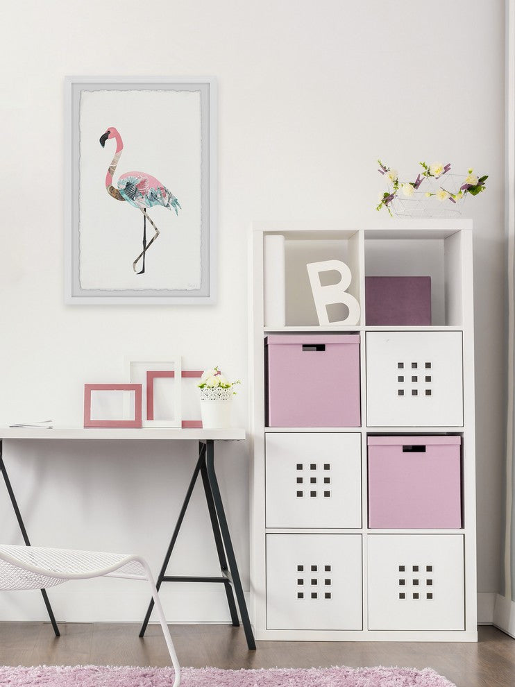 "Flamingo Mosaic" Framed Painting Print, 20"x30"