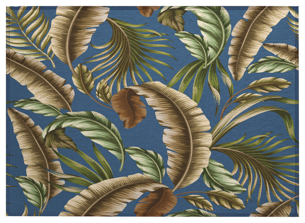 Indoor/Outdoor Tropics TC1 Indigo Machine Washable 1'8" x 2'6" Rug