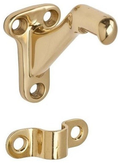 Nuk3y Heavy Duty Handrail Bracket, Polished Brass
