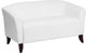 Hercules Imperial Series Leather Loveseat, White, 52.50"x29"x30"