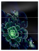 "Green Abstract Fractal Flower" Digital Metal Wall Art, 3 Panels, 28"x36"