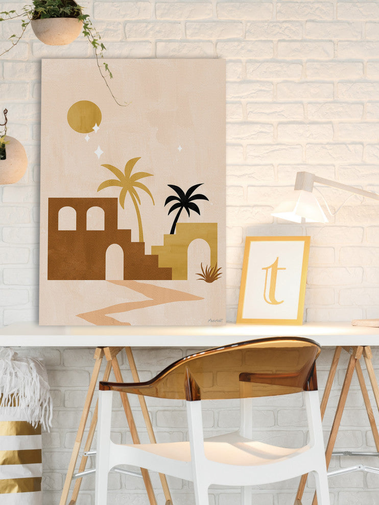 "Desert Ruins" Painting Print on Wrapped Canvas, 40x60
