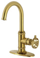 Kingston Brass KSD850.RKZ Wendell 1.8 GPM 1 Hole Bar Faucet - - Brushed Brass