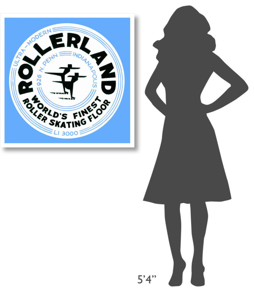 "Rollerland World's Finest Roller Skating Floor" Print by Retrorollers, 32"x32"