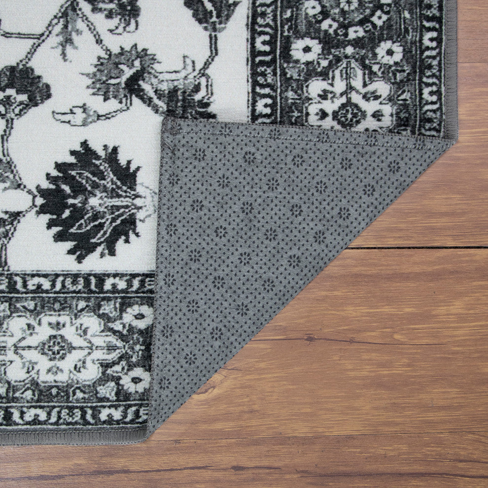 My Magic Carpet Washable Rug Ramage Gray, 2.5'x10'