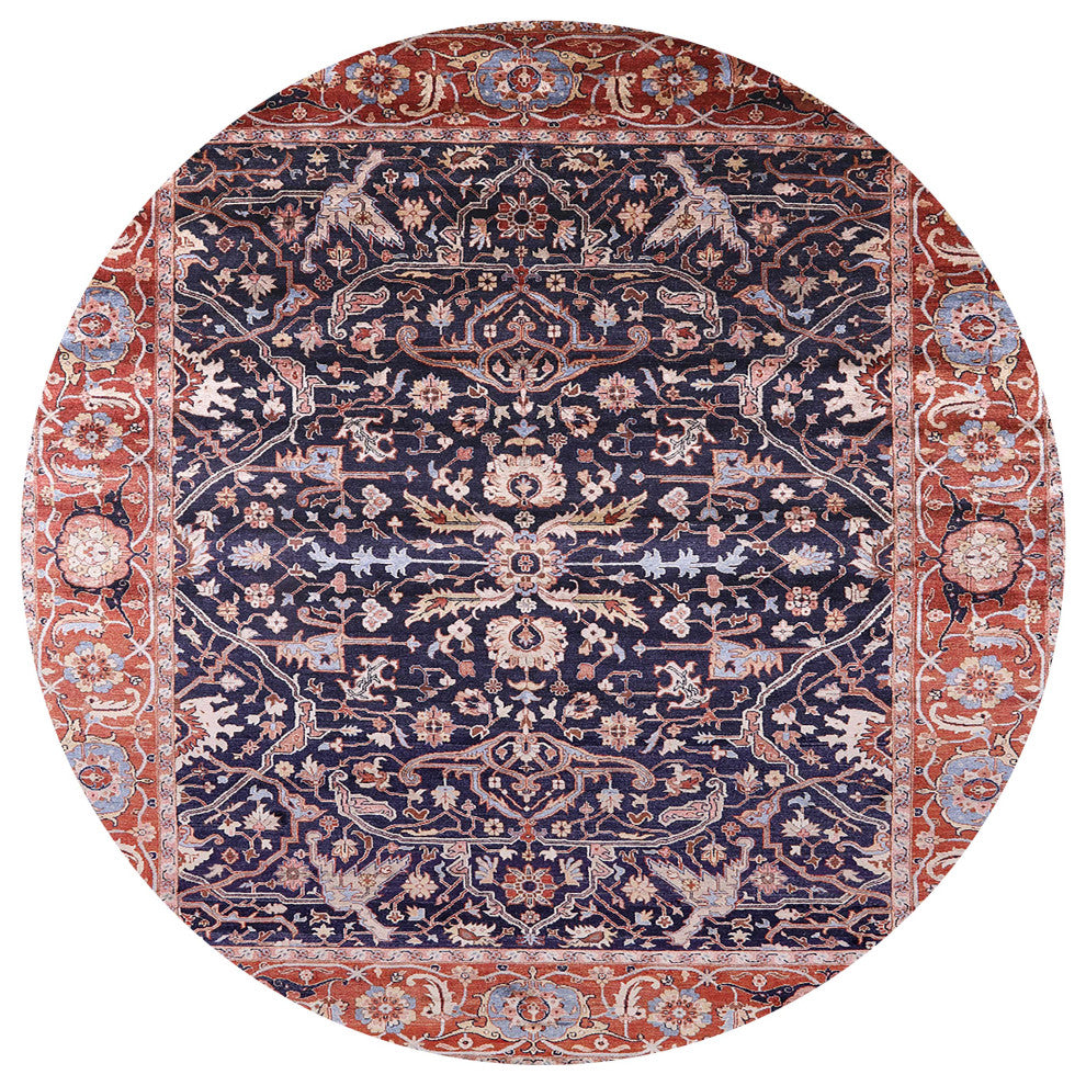 Ahgly Company Indoor Round Mid-Century Modern Area Rugs, 5' Round