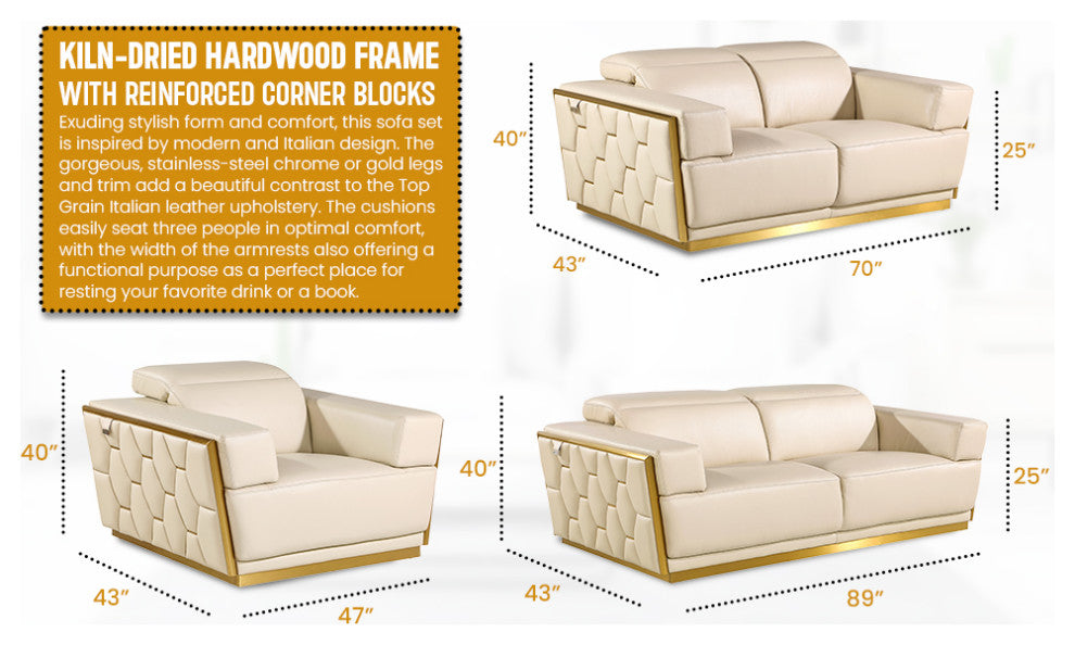 Enzo Top Grain Italian Leather  Loveseat